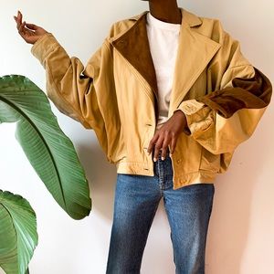 Vintage genuine Italian leather and suede jacket